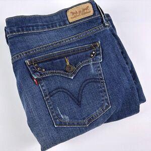 Levis Bootcut Jeans Womens Sz 14M Medium Wash Blue Denim Flap Pockets